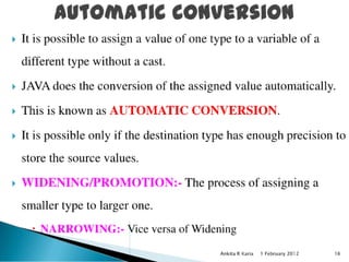 Constants, Variables and Data Types in Java