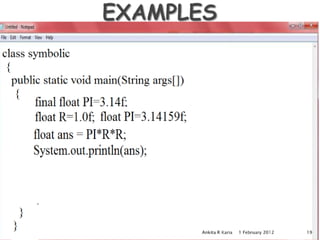 Constants, Variables and Data Types in Java