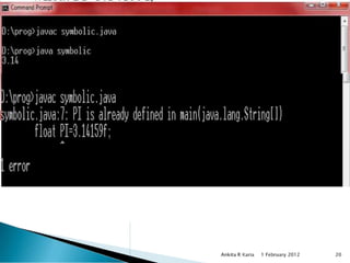 Constants, Variables and Data Types in Java