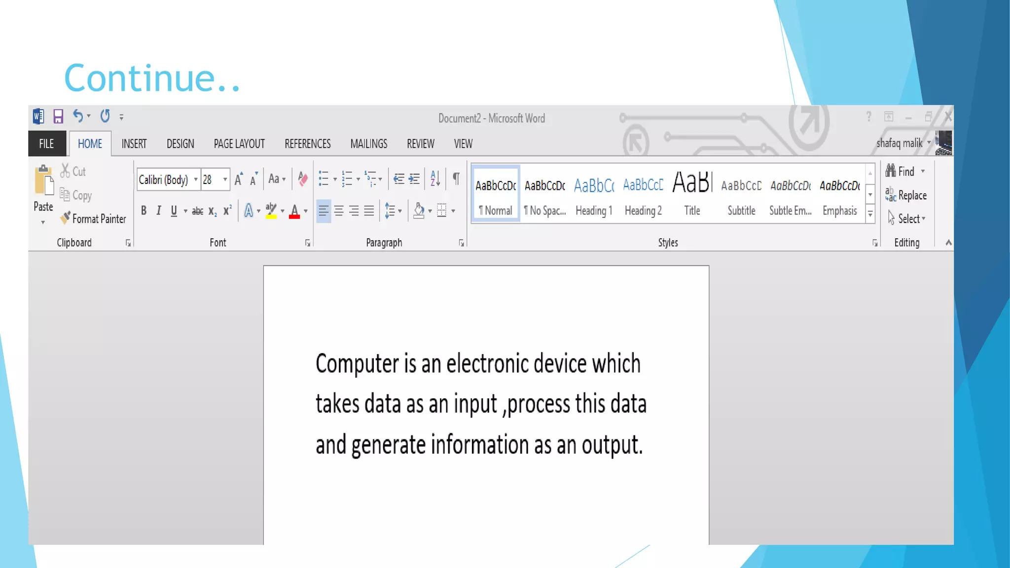 Inserting and editing text in MS Word | PPT