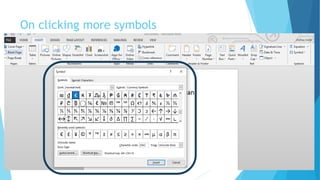 On clicking more symbols
 