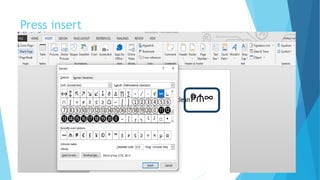 Inserting and editing text in MS Word | PPT
