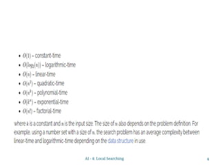 4
AI - 4: Local Searching
 