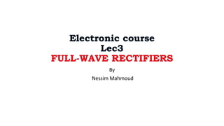 Comprehensive Overview of Full-Wave Rectifiers and Power Supply Filters ...