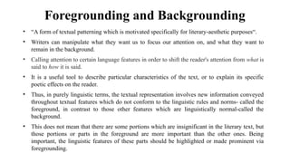foregrounding and backgrounding in discourse analysis | PPTX