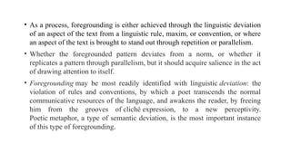foregrounding and backgrounding in discourse analysis | PPTX