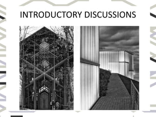 INTRODUCTORY DISCUSSIONS
 