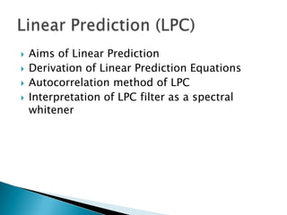 Linear prediction | PPTX