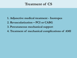 Lec 4 management of cardiogenic shock for mohs | PPTX
