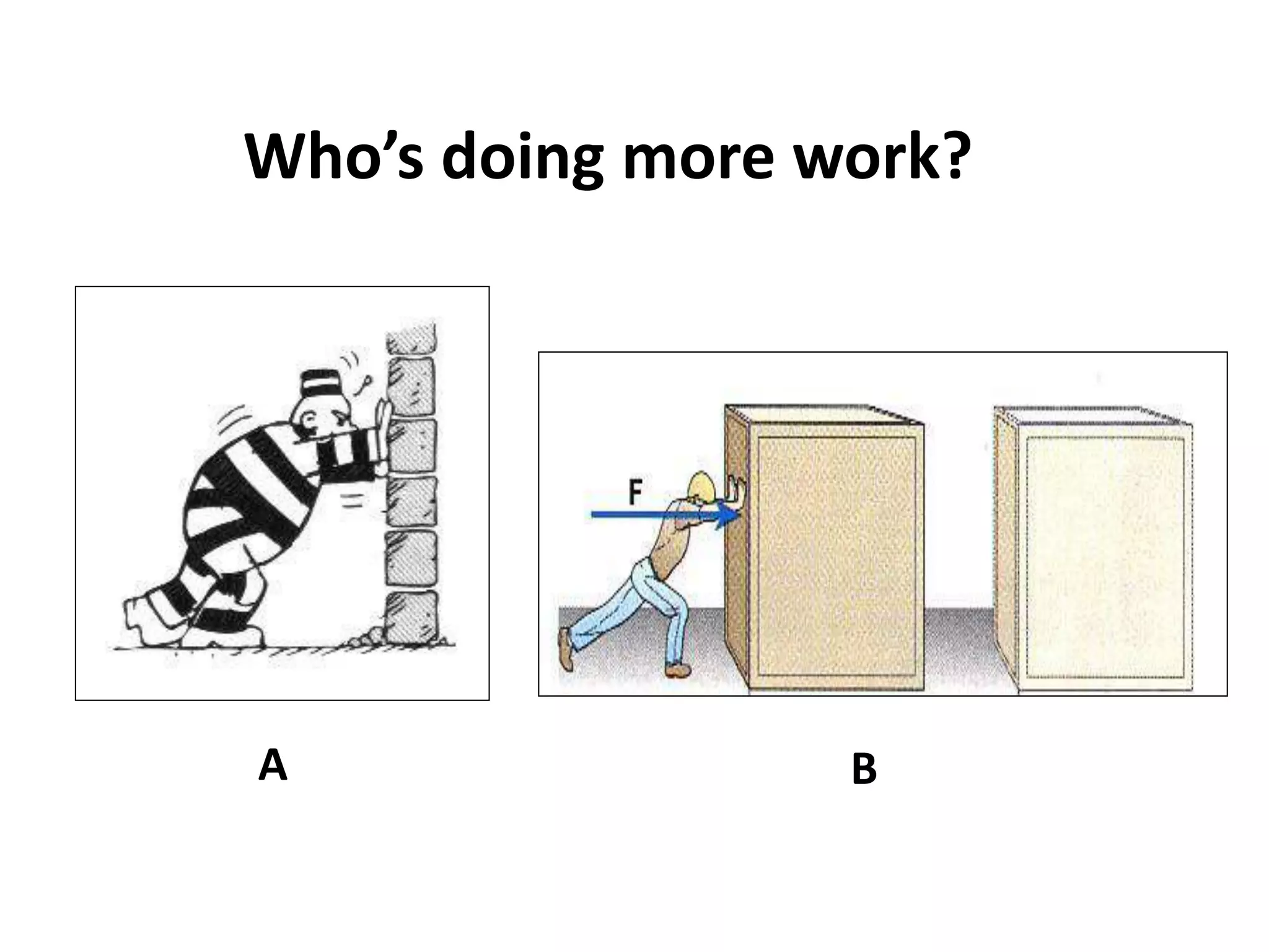 A B
Who’s doing more work?
 