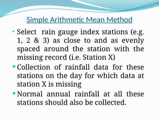 Comprehensive Analysis and Estimation of Precipitation Data for ...