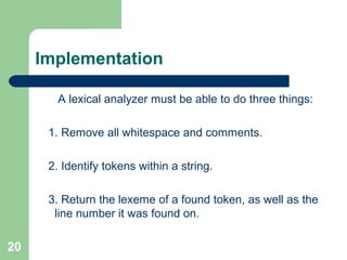 Lexical Analysis | PPT