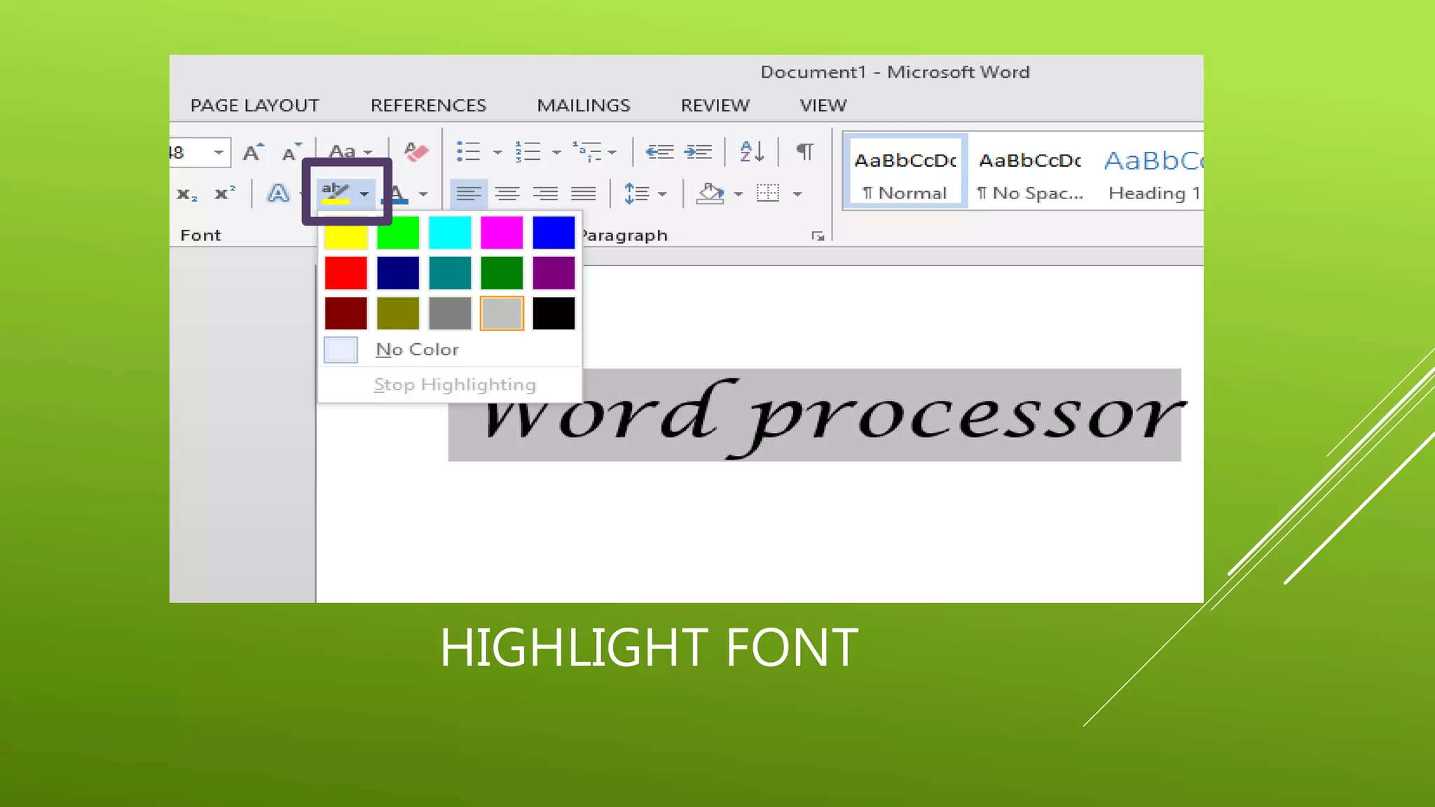 HIGHLIGHT FONT