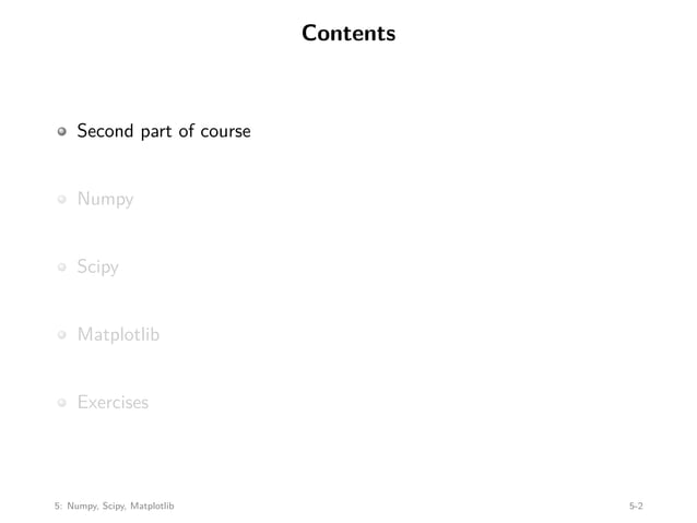 Lecture 5 of Stanford university about python librarys | PDF