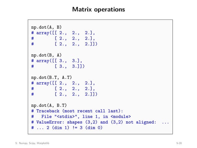 Lecture 5 of Stanford university about python librarys | PDF