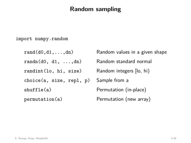 Lecture 5 of Stanford university about python librarys | PDF