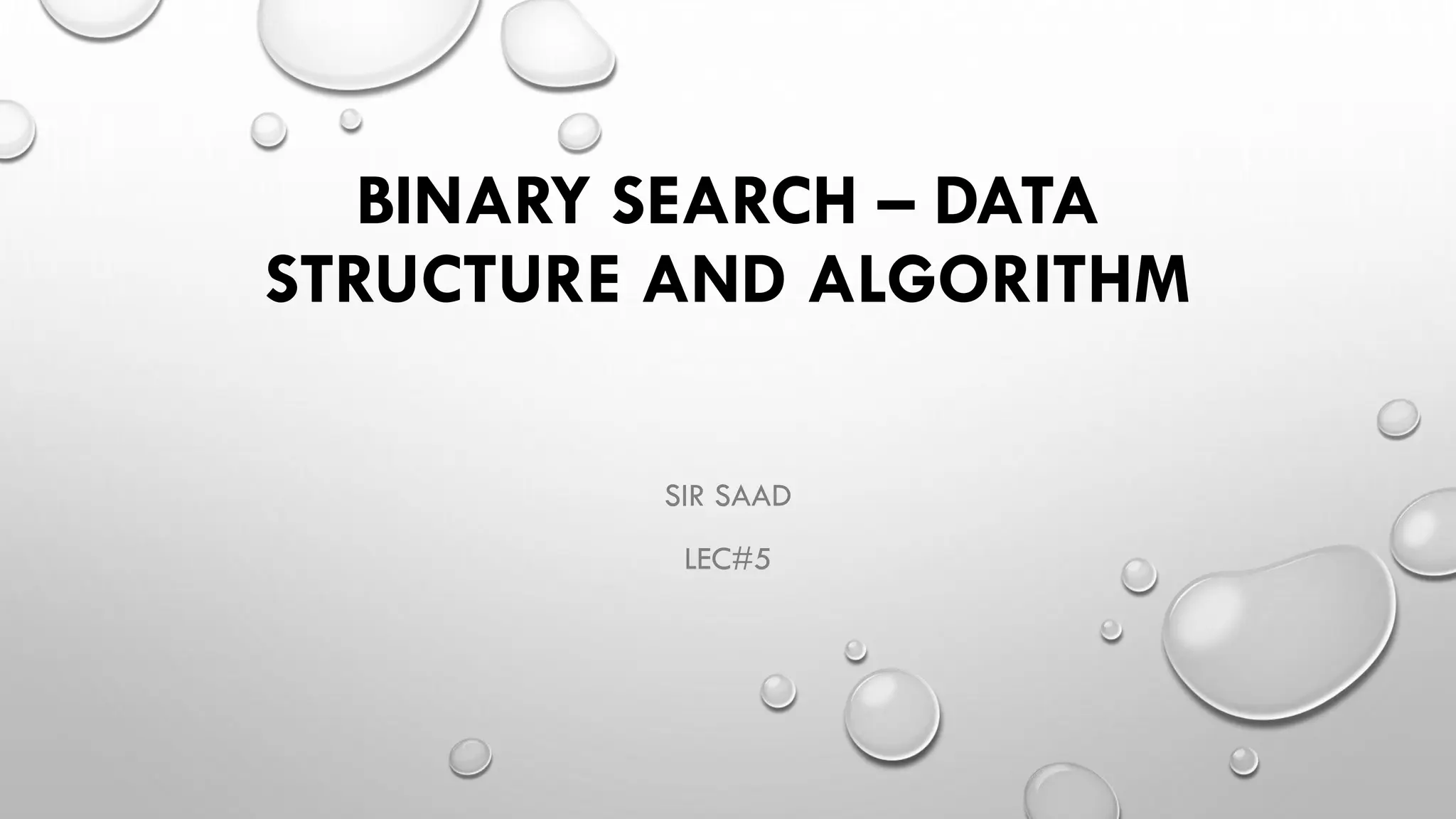 Binary search(data structure and algorithm | PPT