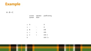 Example
A - B + C
 