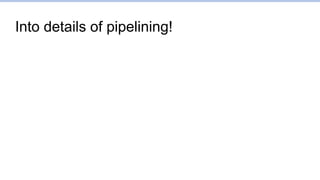 Into details of pipelining!
 