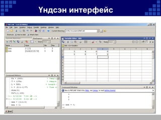 Үндсэн интерфейс

 