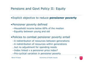 Economics of Ageing and Pensions