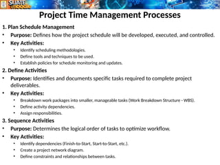 Project time management involves the processes required to ensure ...