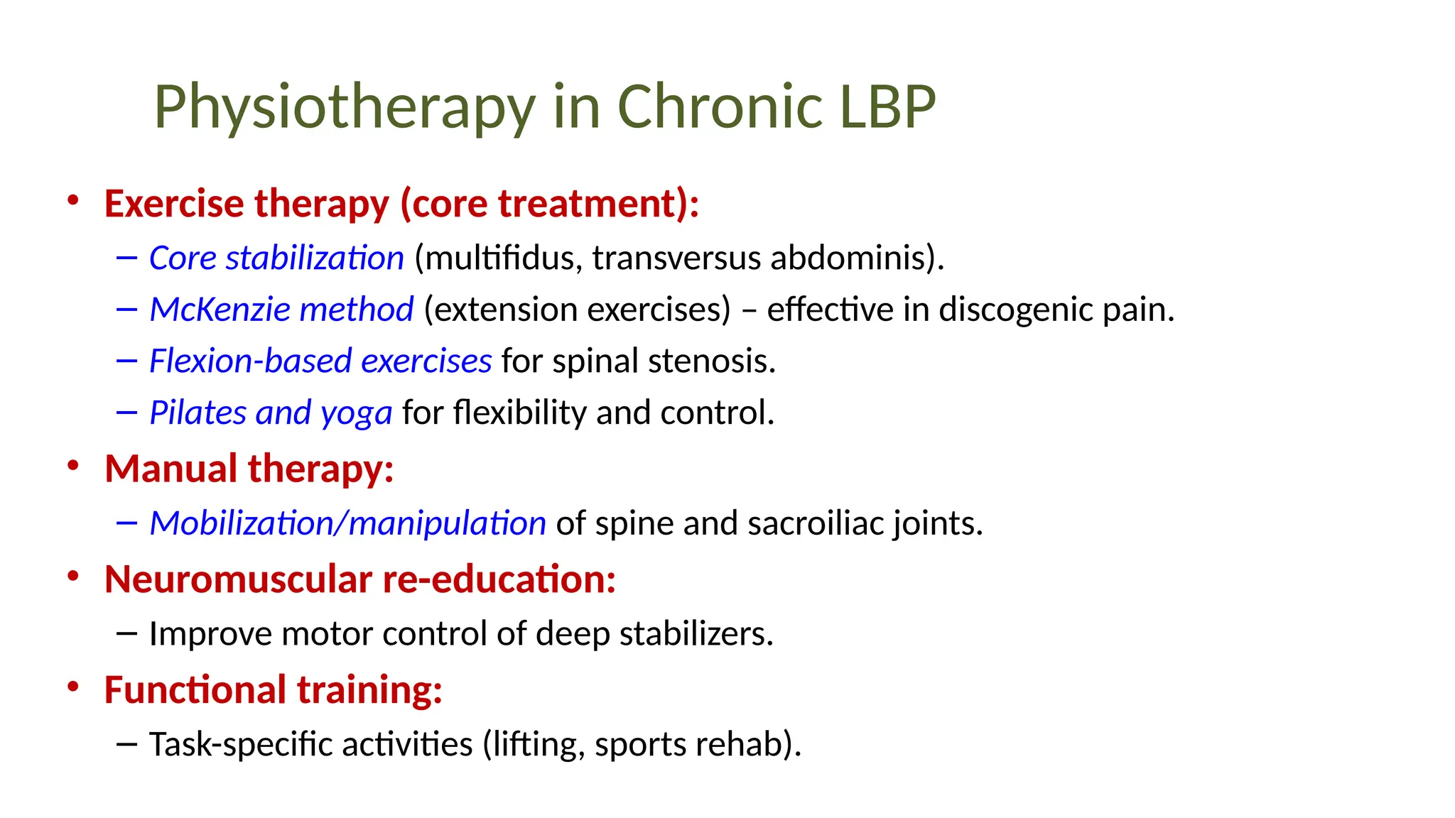 Non specific low back pain for physiotherapists | PPTX