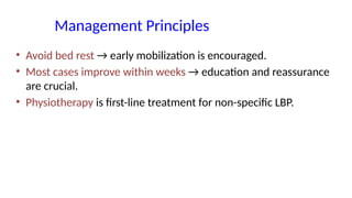 Non specific low back pain for physiotherapists | PPTX