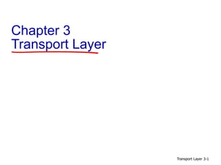 Transport Layer 3-1
Chapter 3
Transport Layer
 