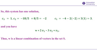 Comprehensive Lecture on Vector Spaces, Linear Combinations, and ...