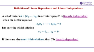 Comprehensive Lecture on Vector Spaces, Linear Combinations, and ...