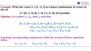 Comprehensive Lecture on Vector Spaces, Linear Combinations, and ...