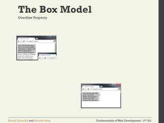 Fundamentals of Web Development - 2nd Ed.
Randy Connolly and Ricardo Hoar
The Box Model
Overflow Property
 