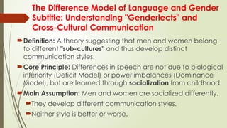 Understanding the Difference Model: Gender Communication Styles and ...