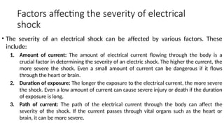 Causes of Electrical accidents and Factors affecting the severity of