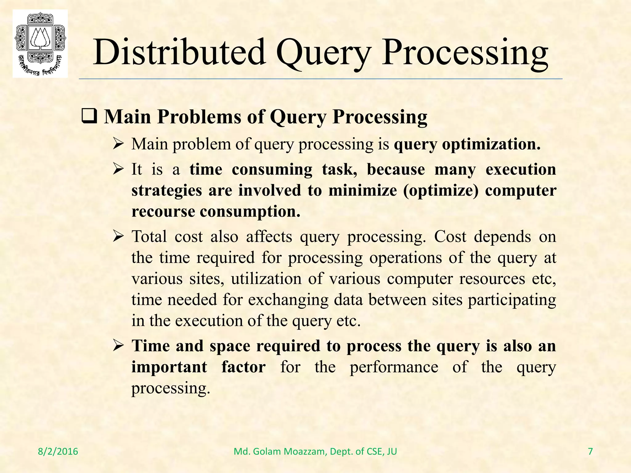 Lec 7 query processing | PPTX