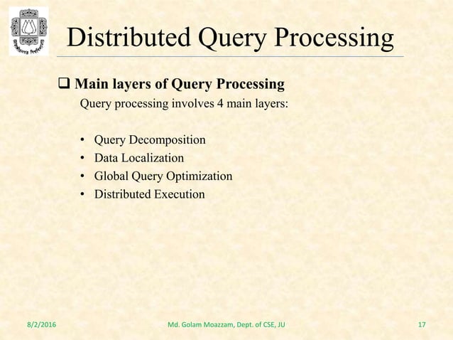 Lec 7 query processing | PPTX