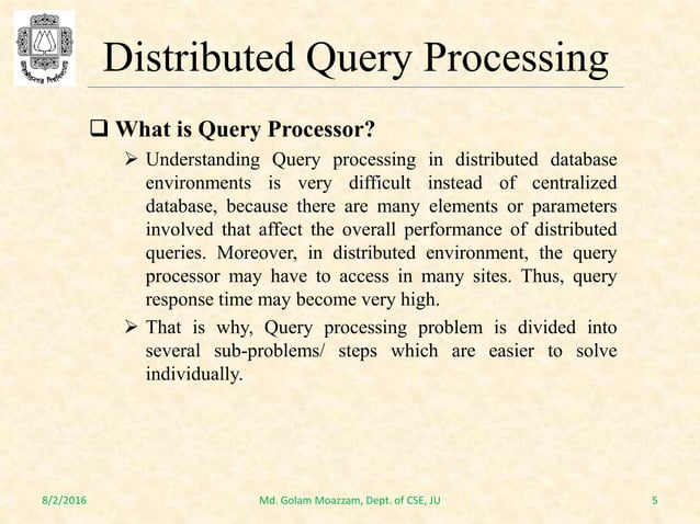 Lec 7 query processing | PPTX