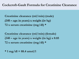 Cockroft Formule Lec 7 hypertension for mohs | PPTX