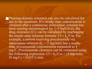 Biopharmaceutis and Pharmacokinetics: Pharmacokinetic Equations.pptx