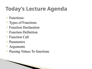 Programming Fundamentals Lecture 1 (Functions) | PPTX