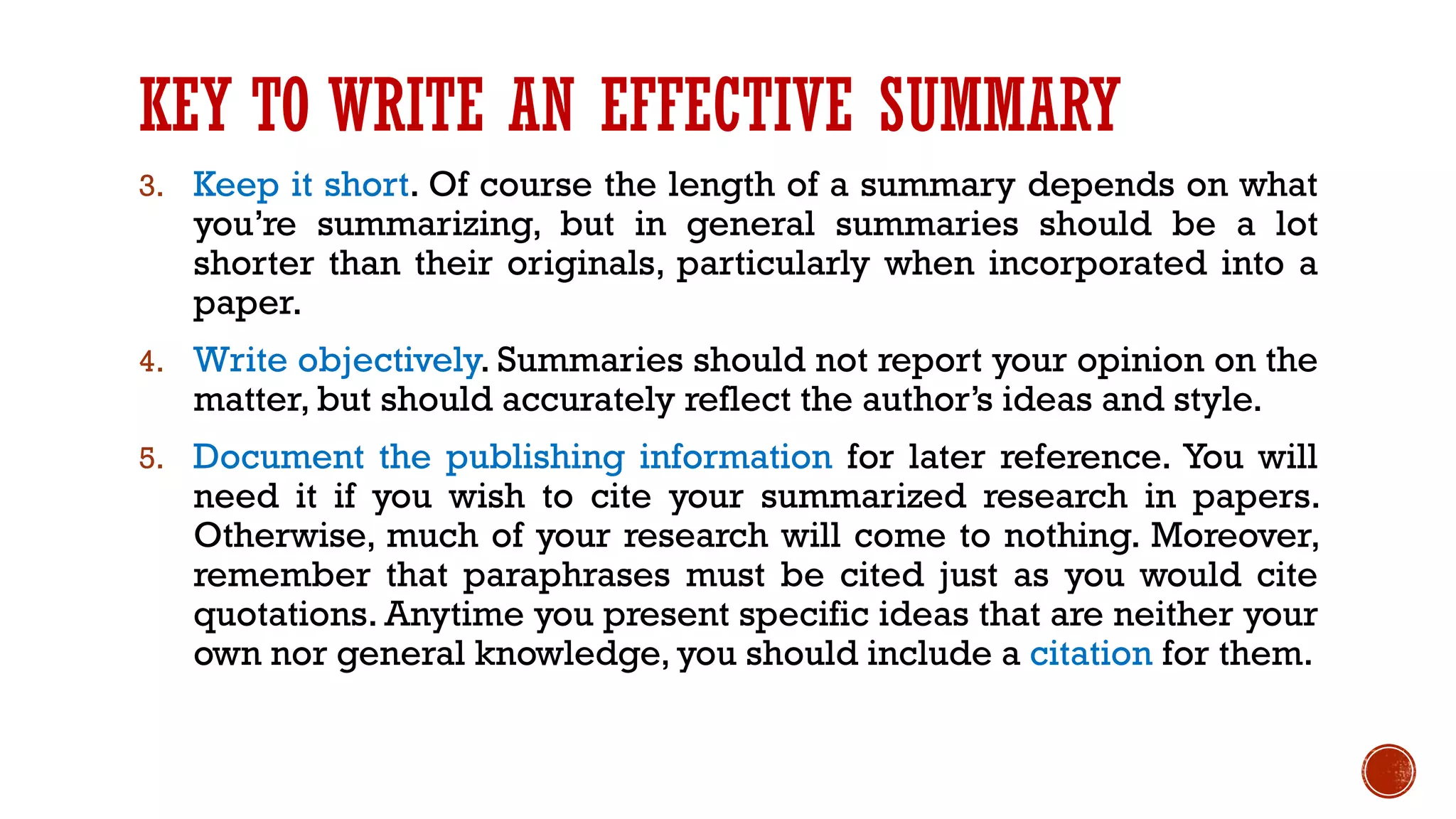 Summary Writing | PDF
