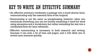 Summary Writing | PDF