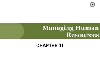Managing Human Resources CHAPTER 11 0 
