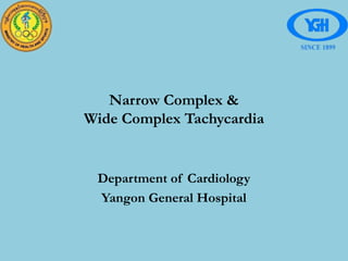 Narrow Complex &
Wide Complex Tachycardia
Department of Cardiology
Yangon General Hospital
 
