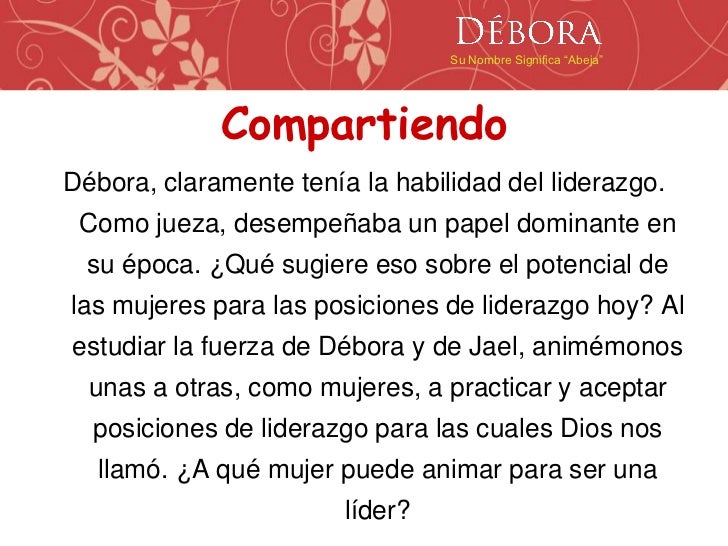 Lección 1: Mujeres en la Biblia - Débora y yo
