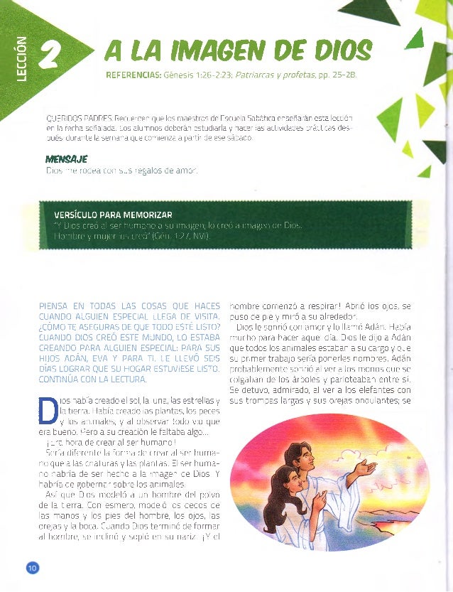 Lección 2 Primarios A La Imagen De Dios Escuela
