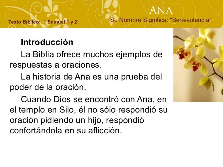 Lección 2 Mujeres en la Biblia Ana (profetisa) y yo Lección 2 Mujeres en la Biblia Ana (profetisa) y yo