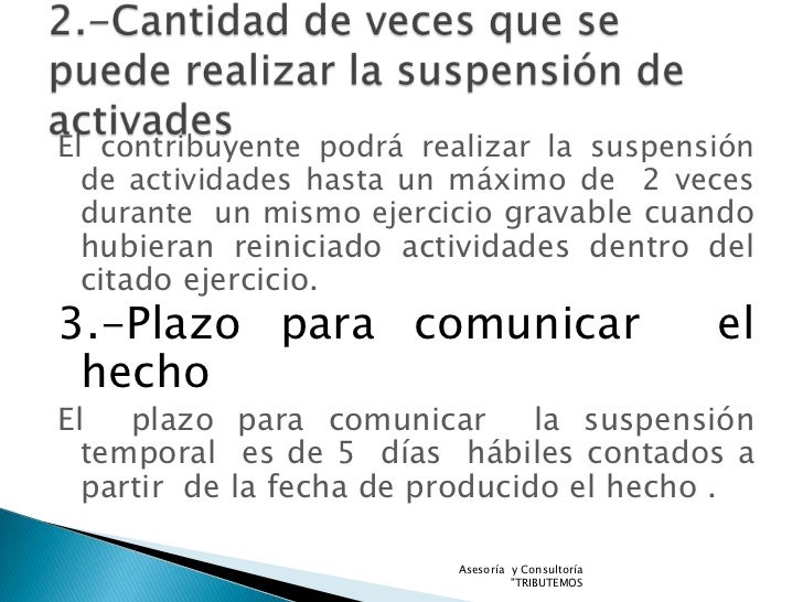 Lección 2 suspension temporal de actividades