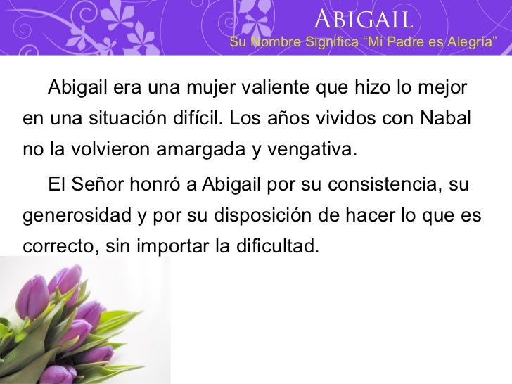 Lección 4: Mujeres en la Biblia - Abigail y yo